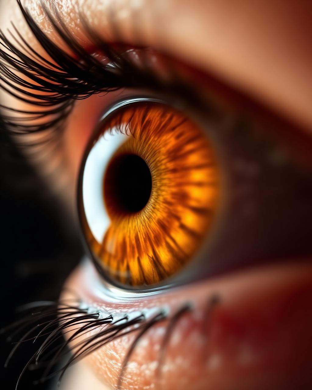 Macrofotografia de olho humano com córnea transparente