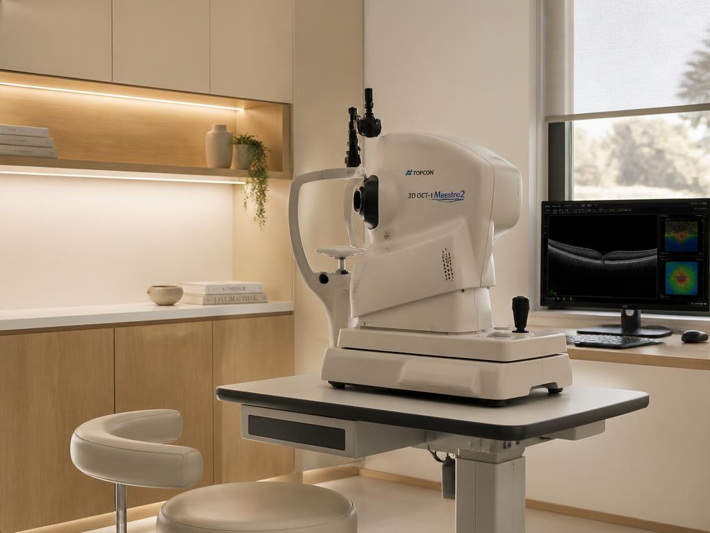 Equipamento de diagnóstico por imagem em consultório oftalmológico